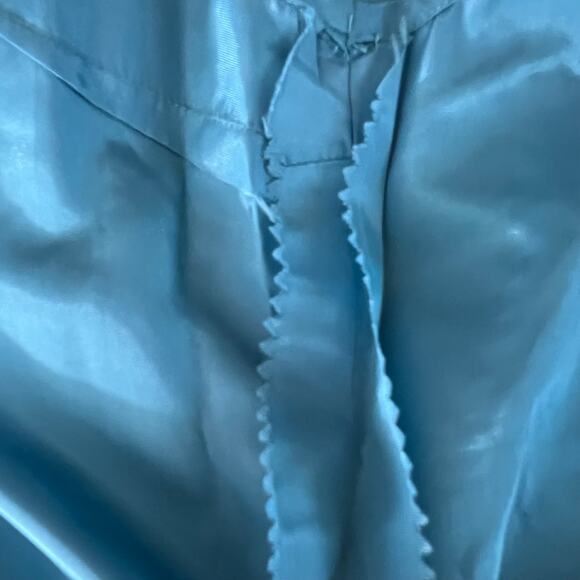 Vintage 60s Blue Sateen Maxi Dress Evening Gown Old Hollywood Glam Sz S - Picture 10 of 11